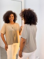 Blusa Marluce Fluity Lisa areia