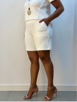 Bermuda Shirley Malha levemente encorpada OFF-WHITE