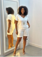 Bermuda Shirley Malha levemente encorpada OFF-WHITE