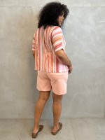 Bermuda Shirley Malha encorpada rosa