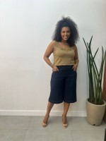 Bermuda Gina Malha Encorpada marinho