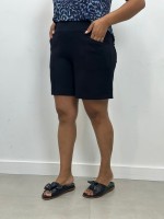 Bermuda Silvia Malha levemente Encorpada preta