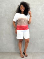 Bermuda Silvia Malha levemente Encorpada off-white
