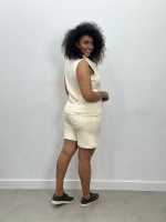 Bermuda Silvia Malha levemente Encorpada creme