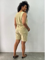 Bermuda betânia Malha encorpada pistache