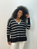 BLUSA LISTRADA em tricot