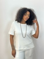Blusa Tânia Malha Levemente encorpada off-white