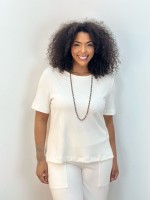 Blusa Tânia Malha Levemente encorpada off-white