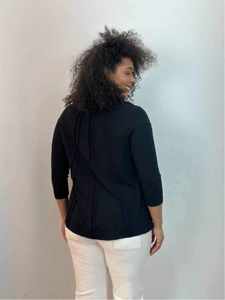 Blusa mirela VISCO MALHA preta