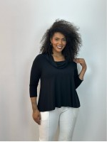Blusa mirela VISCO MALHA preta