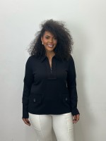 BLUSA REGINA levemente encorpada preta