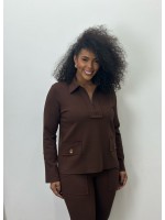 BLUSA REGINA levemente encorpada marrom