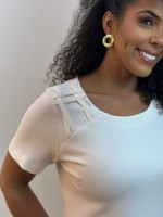 BLUSA DANIELA Malha levemente encorpada off-white
