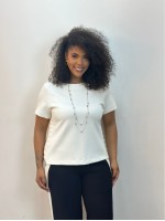BLUSA GIOVANA Malha levemente encorpada off-white
