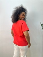 Blusa Cássia Malha Levemente encorpada coral