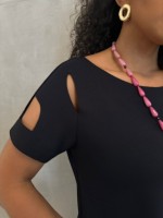 Blusa Roseli Malha Levemente encorpada preta