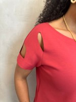 Blusa Roseli Malha Levemente encorpada carmim