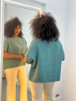 BLUSA IRANICE em LINHO verde