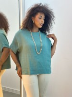 BLUSA IRANICE em LINHO verde