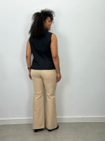 CALÇA TULIPA C/ ILHÓS Malha Encorpada CAFÉ C/ LEITE