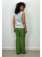 CALÇA TULIPA C/ ILHÓS Malha Encorpada VERDE FOLHA