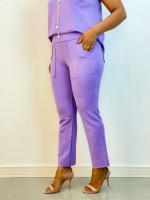 Calça Fany Malha Levemente encorpada lavanda