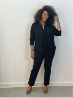 Calça Fany Malha encorpada texturizada preta