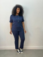 Calça Fany Malha levemente Encorpada marinho