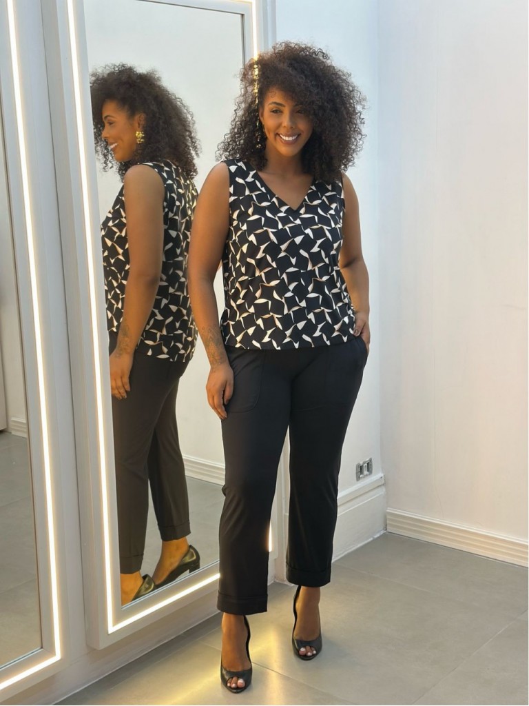 Calça Fluity Sequinha Lisa PRETA