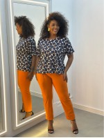 Calça Fluity Sequinha Lisa laranja