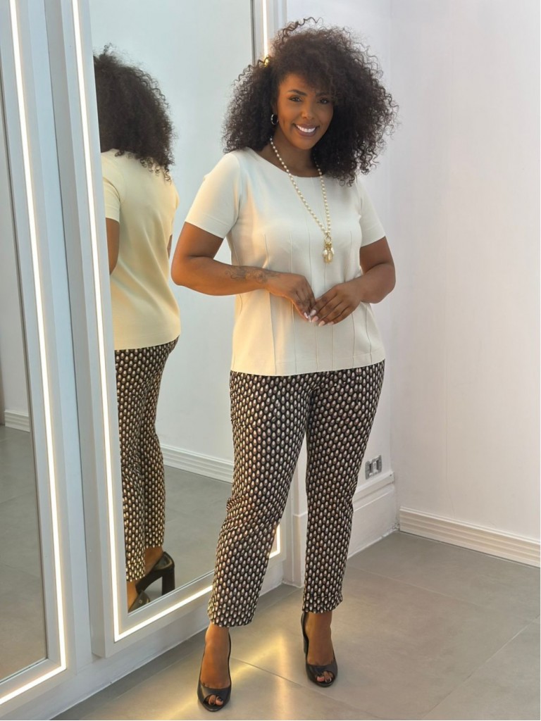 Calça fluity Sequinha Estampada 
