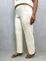 Calça Isa Malha ENCORPADA Creme