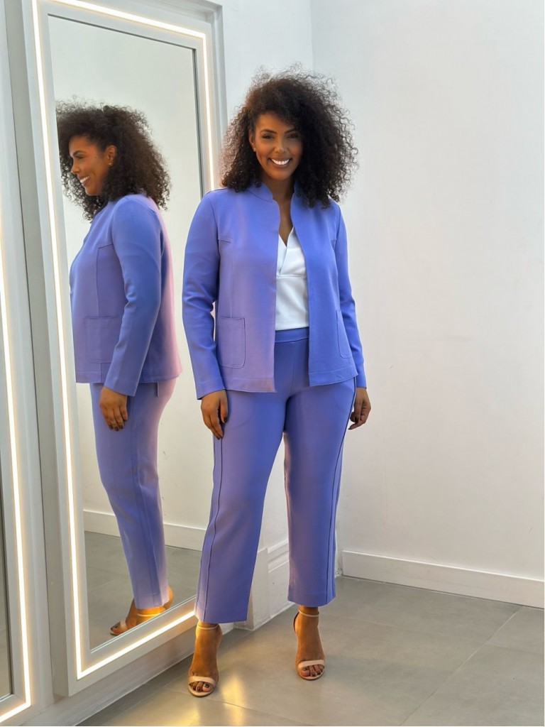 Calça Isa Malha Levemente ENCORPADA LAVANDA