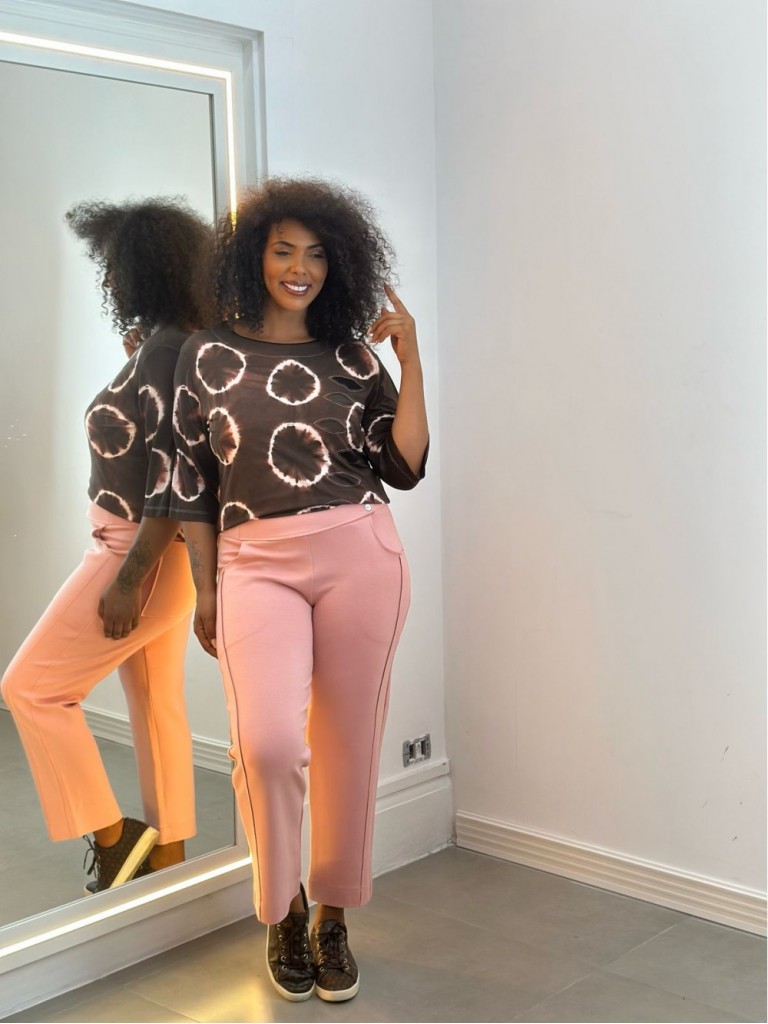 Calça Isa Malha ENCORPADA rosa 