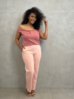 Calça Bella Malha Encorpada ROSA BEBÊ