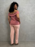 Calça Bella Malha Encorpada ROSA BEBÊ