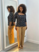 Calça Bella Malha Encorpada caramelo