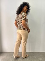 Calça Bella Malha Encorpada café c/ leite