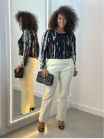 Calça Bella Malha Encorpada gelo