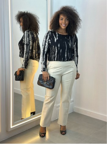 Calça Bella Malha Encorpada gelo