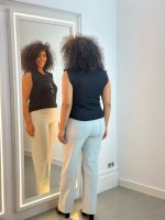 Calça Bella Malha Encorpada prata