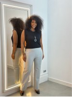 Calça Bella Malha Encorpada prata