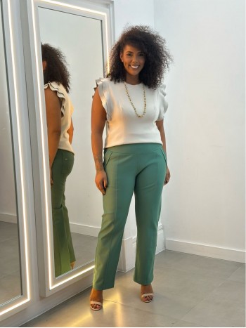 Calça Bella Malha Encorpada VERDE folha