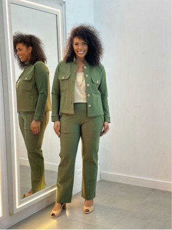 Calça Bella Malha Encorpada VERDE MILITAR