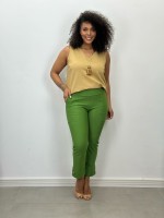 Calça New Violeta Malha Encorpada verde folha