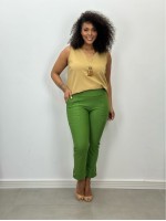 Calça New Violeta Malha Encorpada verde folha