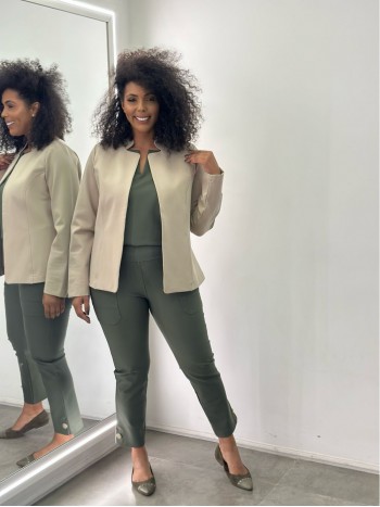 Calça New Violeta Malha Encorpada verde militar