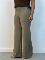 Calça Zelma Malha levemente Encorpada caqui