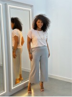 Calça DANIELA PANTACOURT FLUITY lisa prata