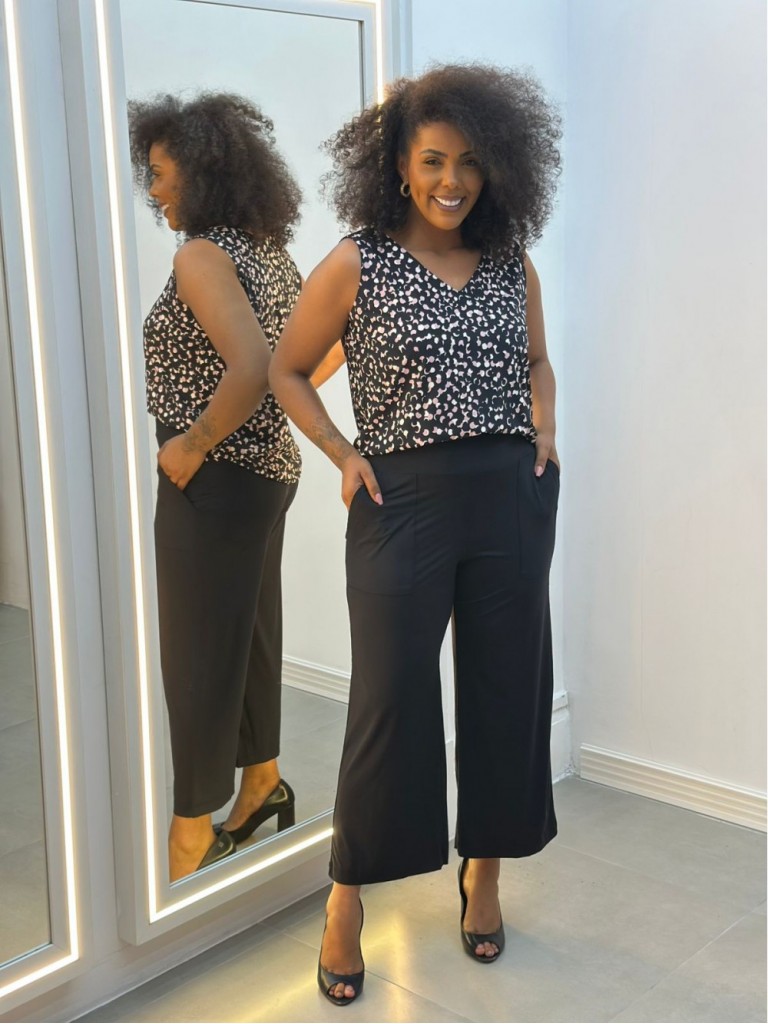 Calça DANIELA PANTACOURT FLUITY PRETA